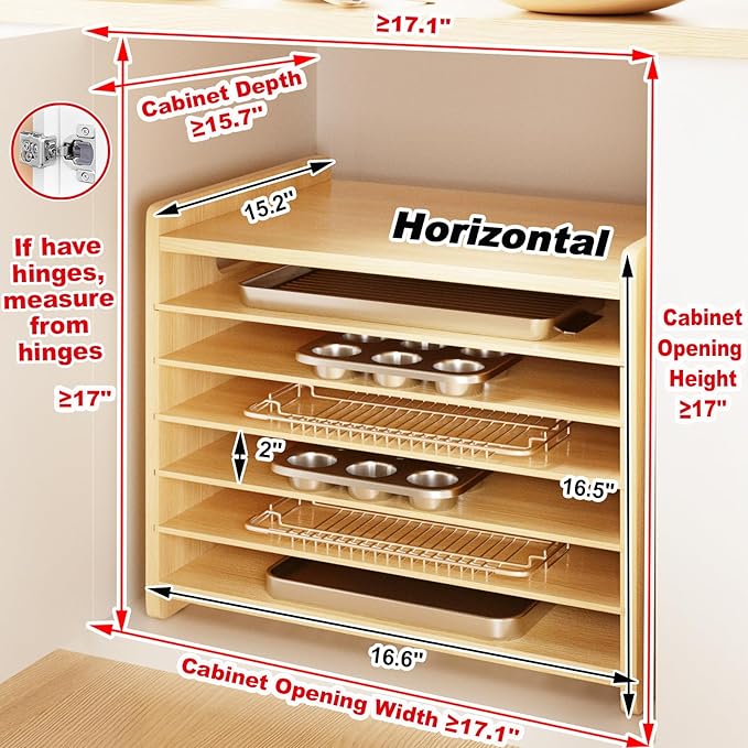 7 Tier Wooden Cookie Sheet Organizer - Image 3