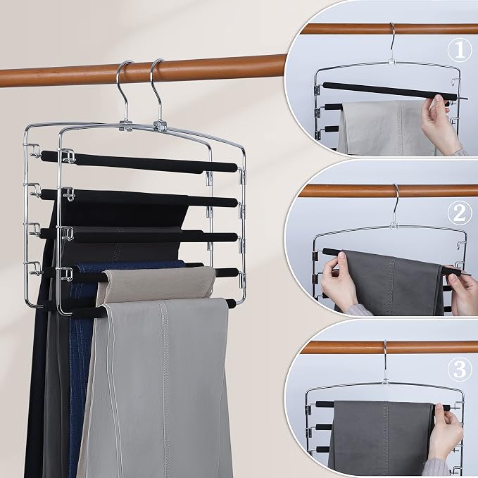 TOPIA HANGER Pants Hangers Space Saving, Non-Slip Foam Padded Organizer Hanger - Image 3
