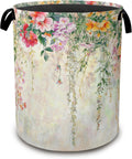 Abstract Colorful Flowers Laundry Basket,Watercolor Painting