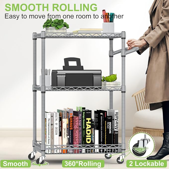 3 Tier Rolling Utility Carts - Image 4