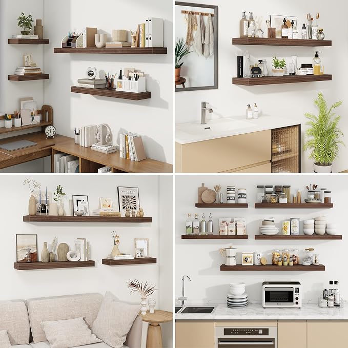 fuqing Floating Shelves for Wall, Wall Mounted Wood Floating Shelf - Image 7