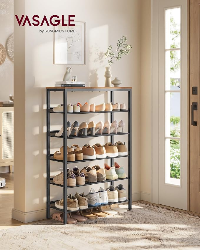 VASAGLE Shoe Rack for Entryway, 6-Tier Shoe Rack Organizer - Image 2