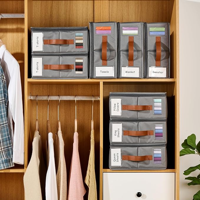 8pack Bed Sheet Organizer, Foldable Linen Closet Organizers and Storage - Image 7