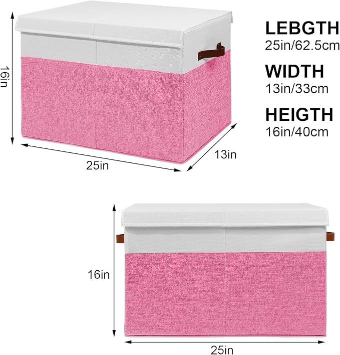 Large Toy Box with Lid, Sturdy Toy Storage Chest Bin Boxes Organizer Basket - Image 3