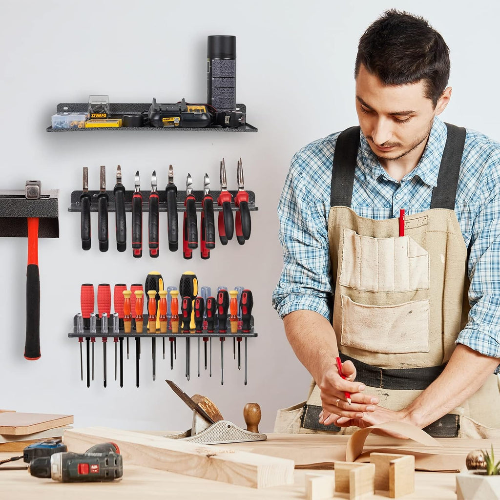 AHOWPD Screwdriver Organizer, Metal Plier Organizer Hammer Rack
