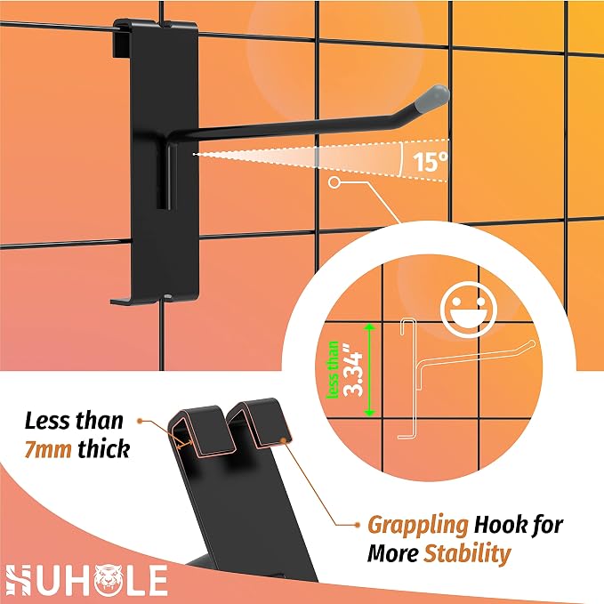 HUHOLE Gridwall Hooks 4 Inch, Hook - Image 3