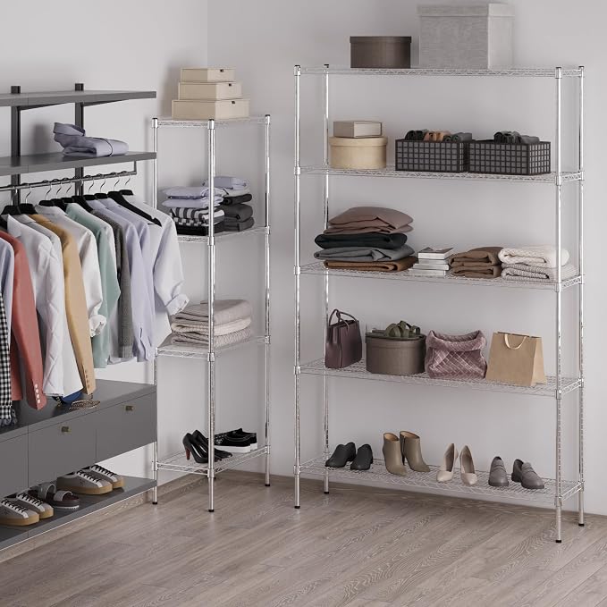 14" Deep x 54" Wide x 86" Height Wire Shelving Kit | 5-Tier | NSF Commercial - Image 6
