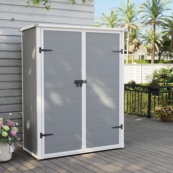 UDPATIO 38 Cu.ft Vertical Storage Shed, 4.3 ft x 5.6 ft Resin Outdoor Shed - Image 7