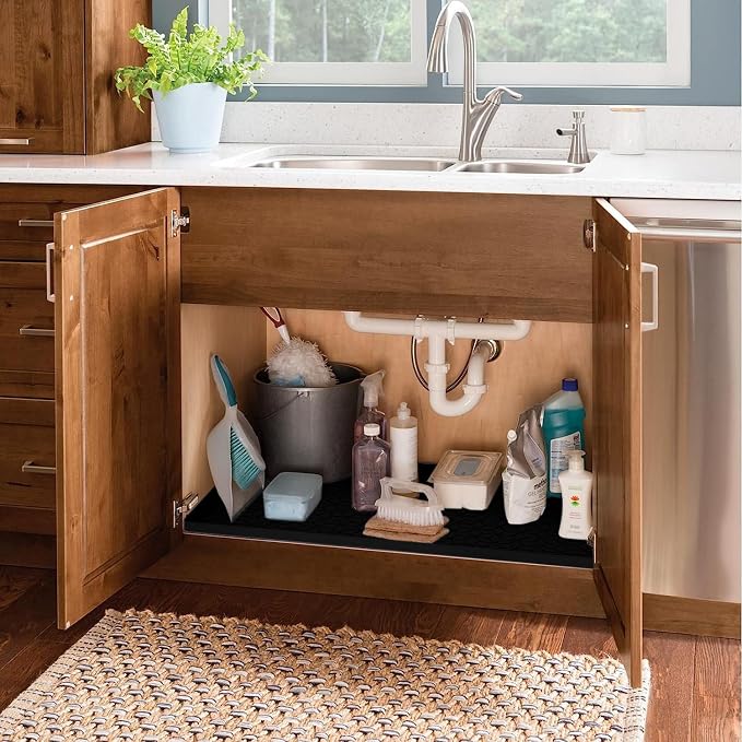 Under Sink Mat for Kitchen, Silicone Waterproof Liner, Flexible Organizer Tray - Image 6