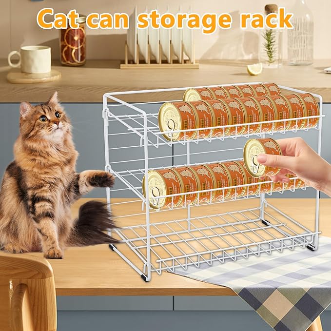 Cat Food Organizer, 3-Tier Stackable Iron Shelf - Image 6