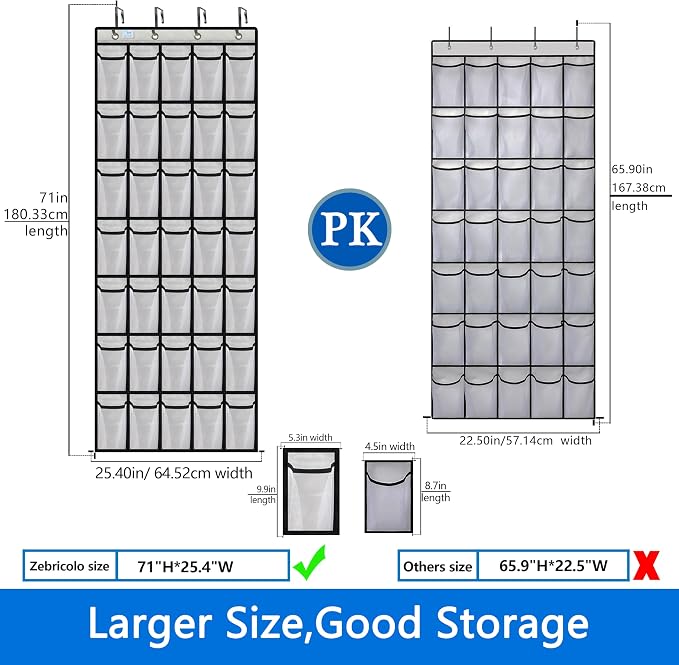 over the door shoe organizer, 2025 upgraded, shoe organizer, 35 Huge pockets - Image 2