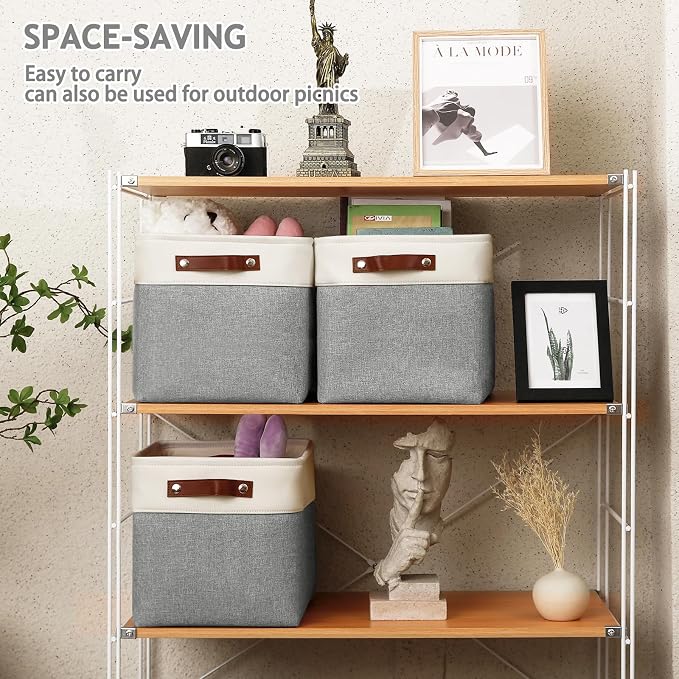 Foldable Storage Cubes 11x11 Inch, Collapsible Storage Basket - Image 8