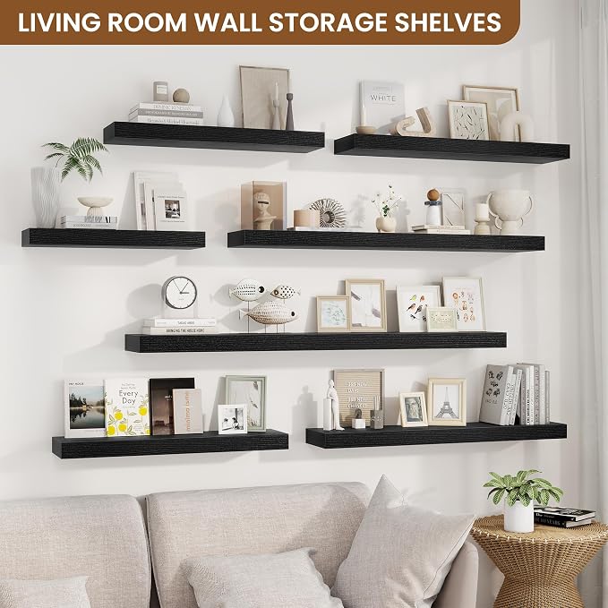 fuqing Floating Shelves for Wall, Wall Mounted Wood Floating Shelf - Image 4