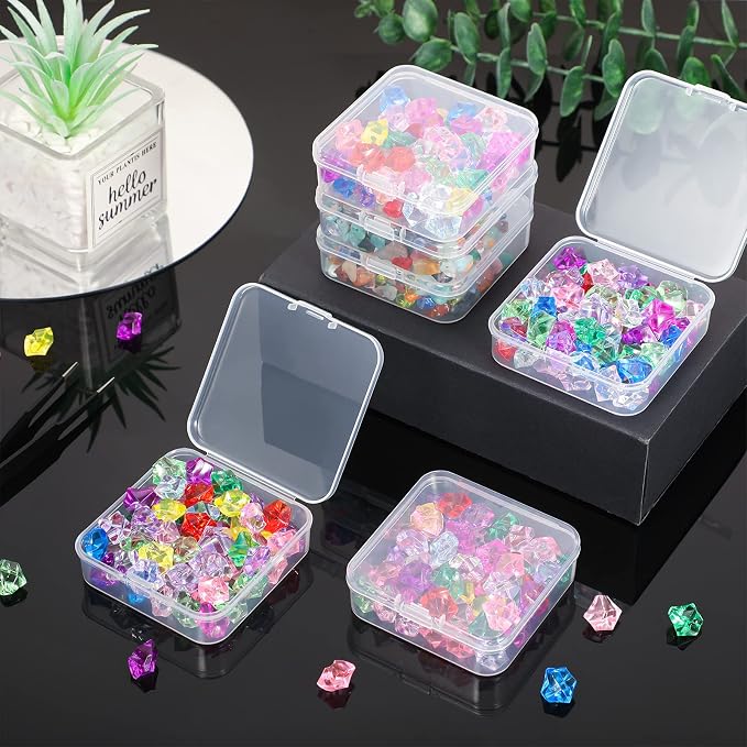 SATINIOR 48 Packs Clear Small Plastic Containers Transparent Storage Box - Image 6