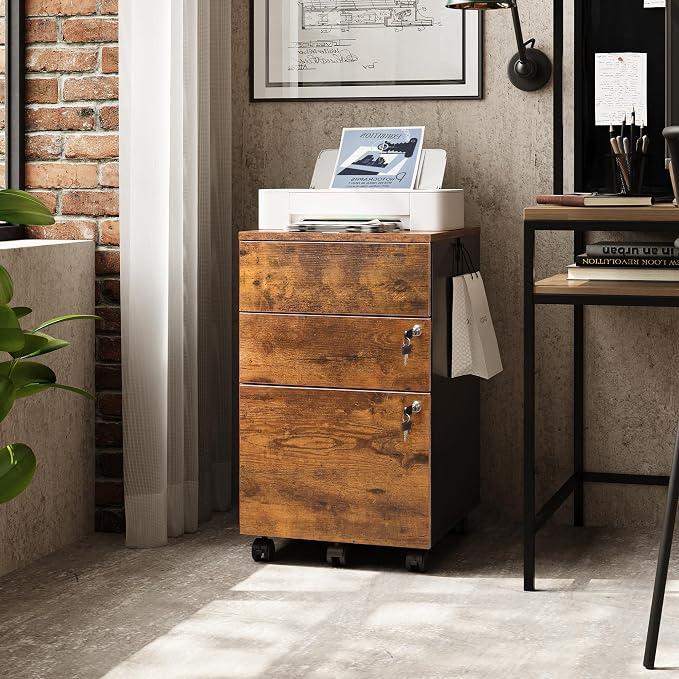 DEVAISE 3 Drawer Rolling File Cabinet - Image 2