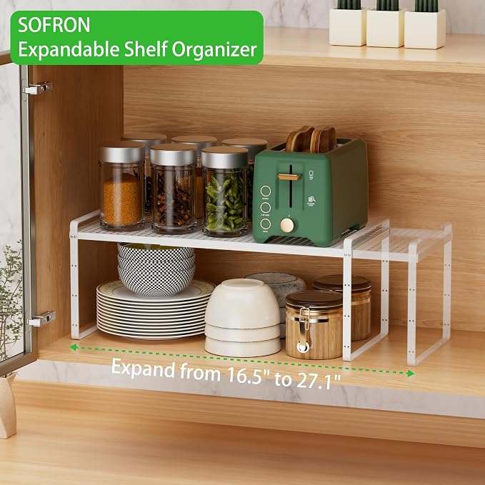 Expandable Cabinet Storage Shelf Stackable Organizer Rack - Image 5
