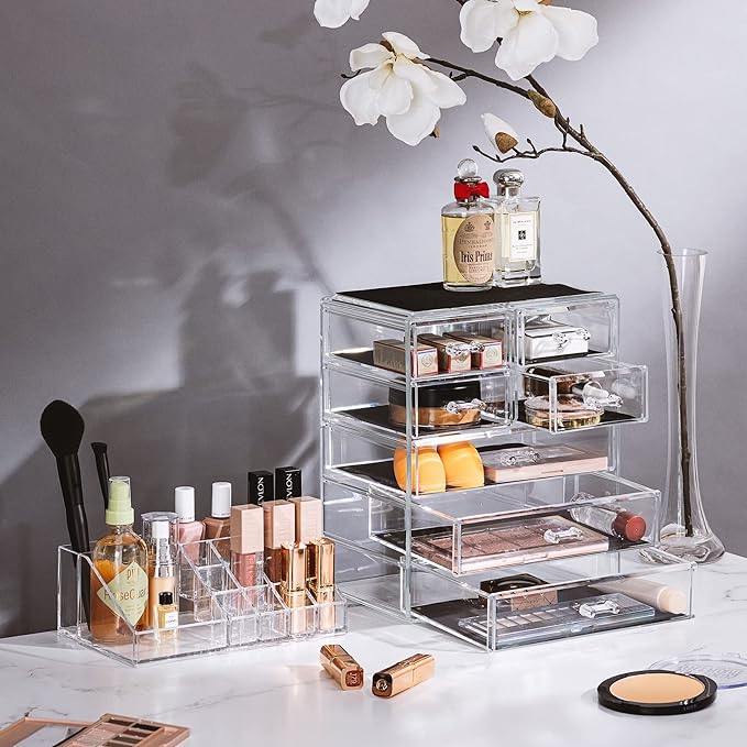Sorbus Acrylic Makeup Organizer Set, 7-Drawer Vanity & Countertop Cosmetic - Image 3
