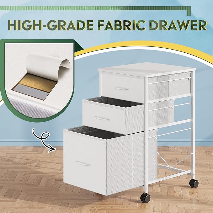 DEVAISE Mobile File Cabinet, Rolling Printer Stand - Image 4