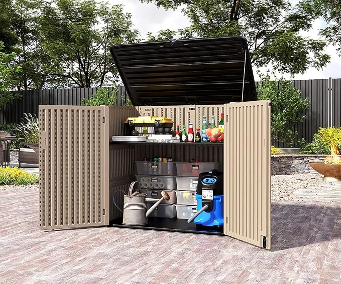 HOMSPARK Storage Shed Weather Resistance, Horizontal Storage Shed - Image 8