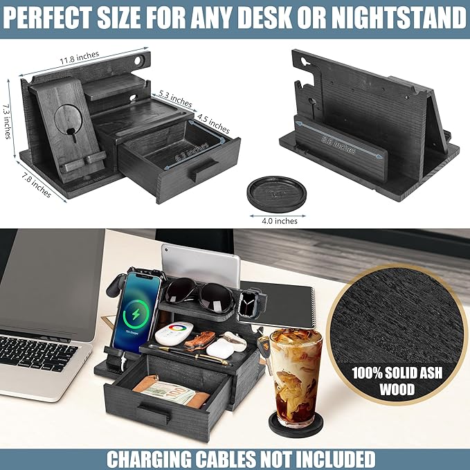 Black Wood Phone Docking Station - Image 5
