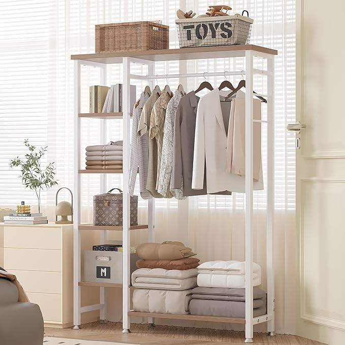 VECELO Open Garment Clothing Rack, Free-Standing Heavy Duty Storage Closet - Image 2