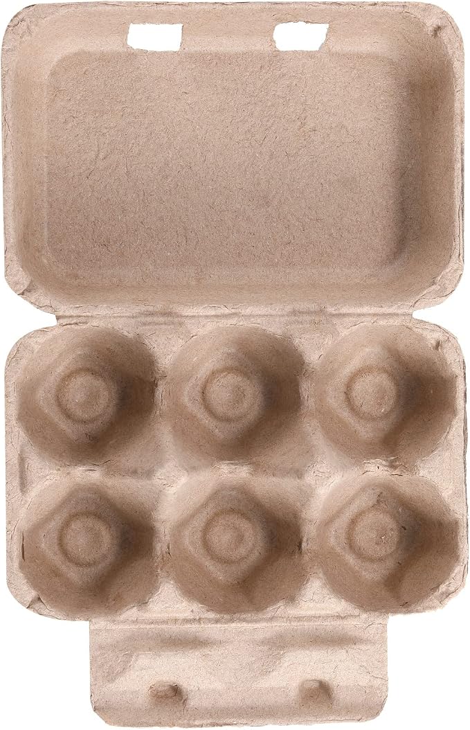 Half Dozen Vintage Egg Cartons 25 Pack, Blank Natural Pulp 6 Count Carton - Image 5