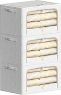 FHSQX 3 Pack Clothes Storage Bins Foldable Metal Frame Storage Box Stackable by FHSQX