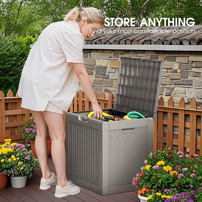Outdoor Storage Box, Resin Deck Boxes Indoor and outdoor, Waterproof Storage - Image 8
