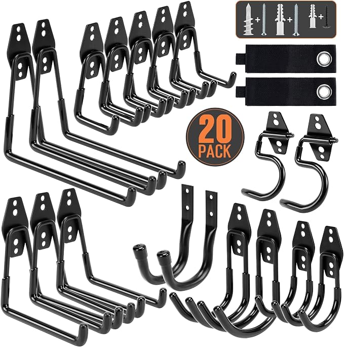 TONDA Garage Hooks, 20 Pack Garage Organization, Wall Storage Hooks Heavy Duty by TONDA