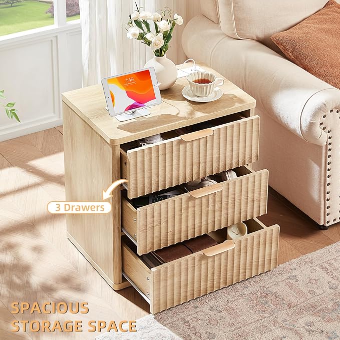 LEYAOYAO Fluted Nightstand - Image 6