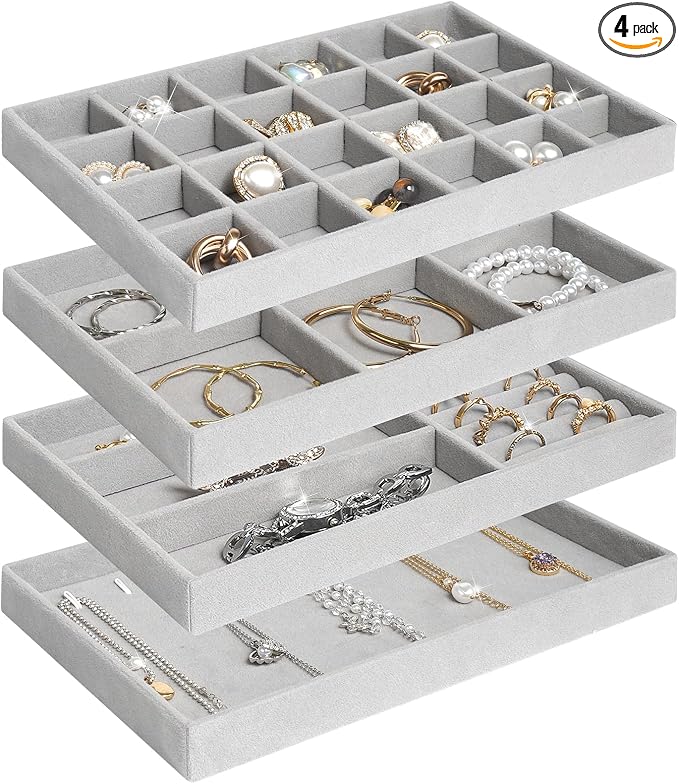 Jenseits Set of 4 Stackable Jewelry Organizer Trays by Jenseits