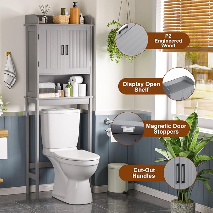 BlueWish Over The Toilet Cabinet, Bathroom Over Toilet Storage - Image 7