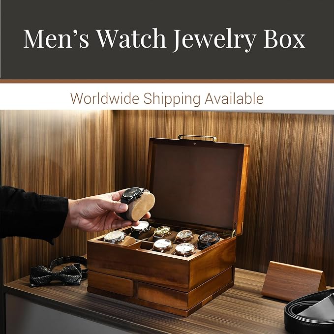 Shanik Luxury Large Watch Box for Men – 8 Slot Organizer - Image 9