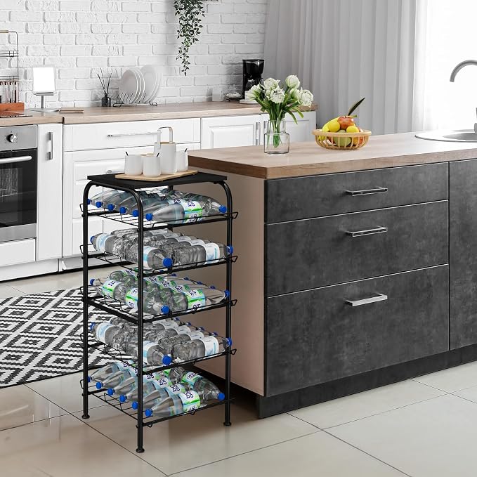 Vrisa 5 Tier Water Bottle Storage Rack Vertical Freestanding Bottled Water - Image 4
