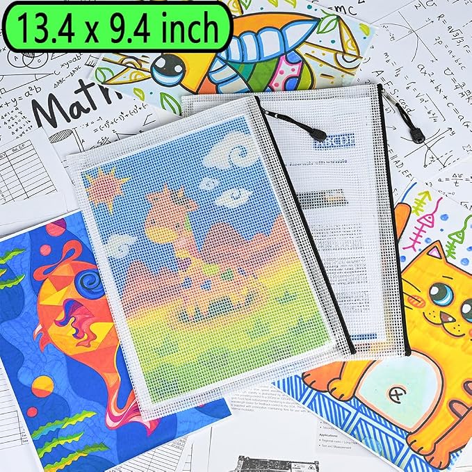 AUSTARK 20 Pcs Zipper File Bags, Plastic Mesh Pouch, Board Game Storage Bag - Image 6