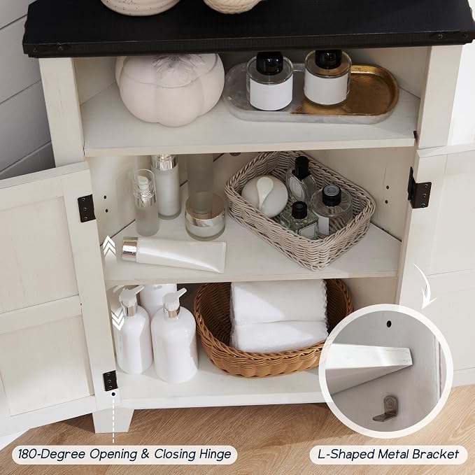 ACCOHOHO Corner Bathroom Cabinet, Farmhouse Small Corner Cabinet - Image 5