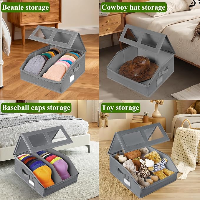 2 Pack Hat Storage for Baseball Caps-Holds Up to 48 Caps, Hat Organizer for - Image 4