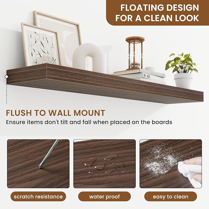 fuqing Floating Shelves for Wall, Wall Mounted Wood Floating Shelf - Image 5