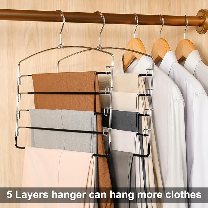 TOPIA HANGER Pant Hangers Space Saving 3 Pack Yoga Pants Leggings Hangers - Image 2
