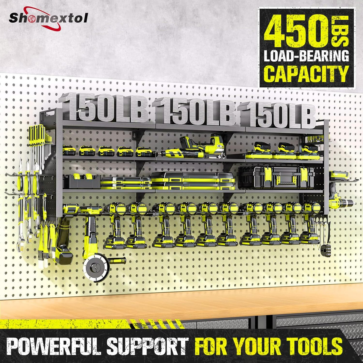 49.8" Power Tool Organizer Wall Mount,Holds 14 Cordless Drills