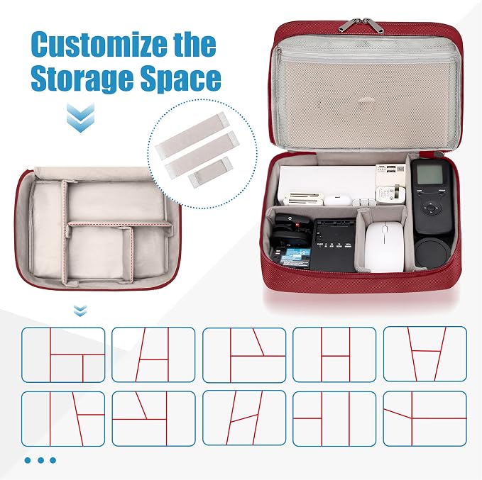 SELLYFELLY Electronics Travel Organizer, Double Layer Cable Organizer Bag - Image 5