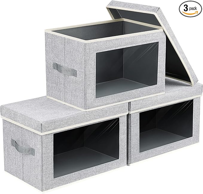 Fabric Storage Bins with Lids by Homsorout