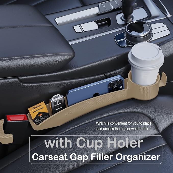 Car Seat Gap Plug with Storage Slot, Auto Gap Filler Organizer with Cup Holder - Image 3
