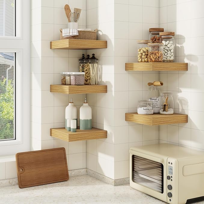 fuqing Floating Shelves for Wall, Wall Mounted Wood Floating Shelf - Image 2
