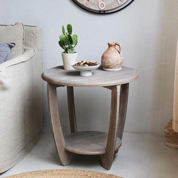 COZAYH Set of 2 Rustic Farmhouse End Tables - Image 2