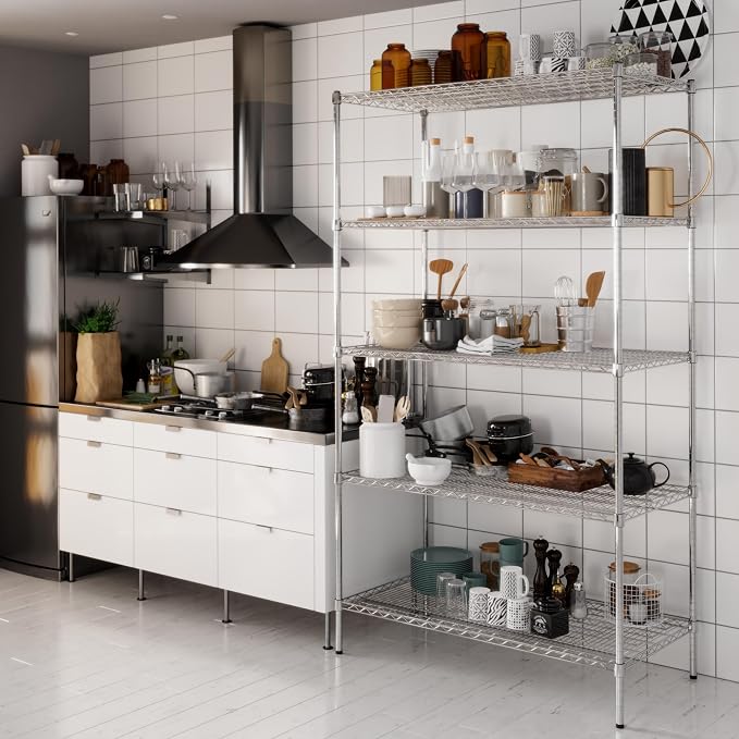 24" Deep x 48" Wide x 86" Height Wire Shelving Kit | 5-Tier | NSF Commercial - Image 8