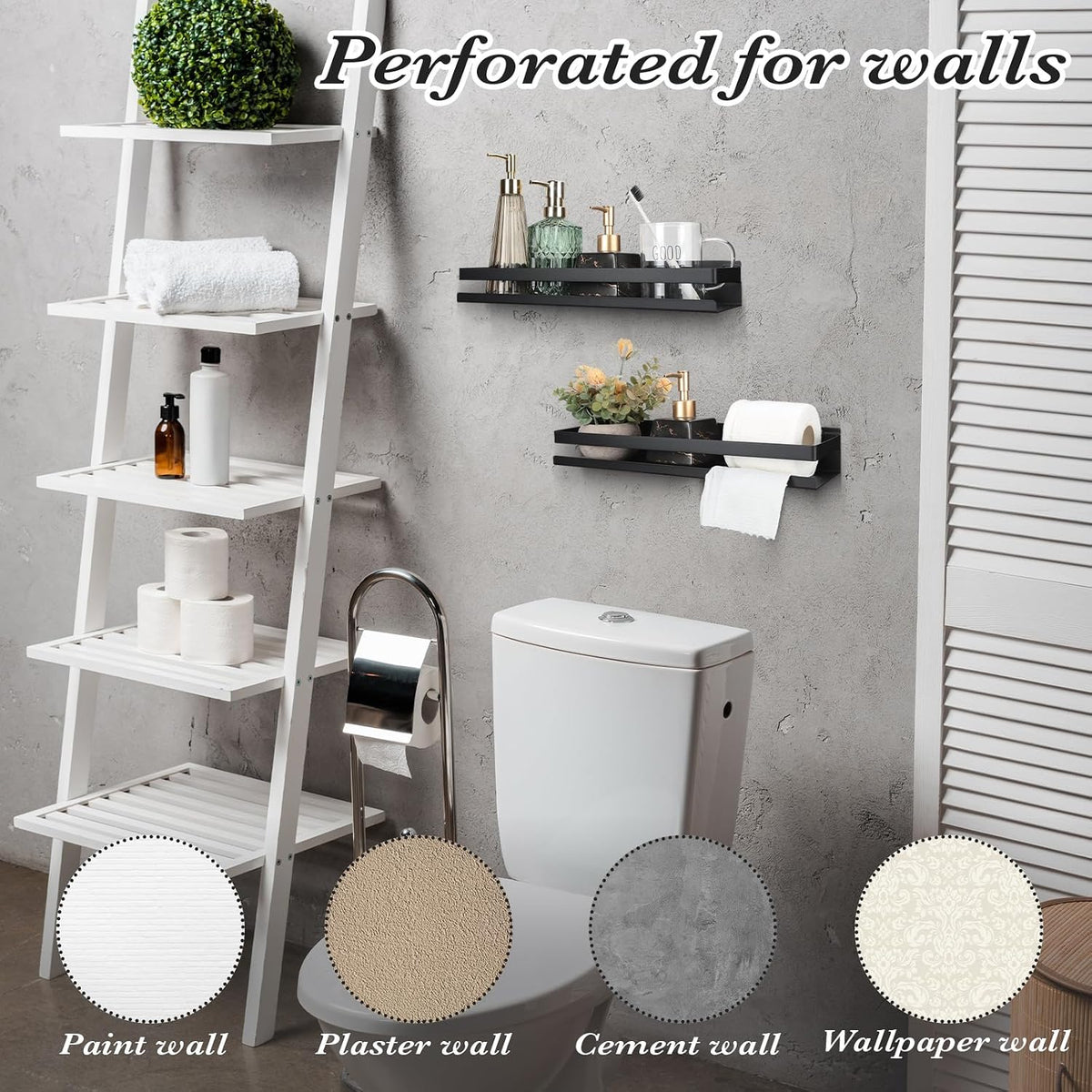 Lallisa 2 Pieces Stainless Steel Shelf Bathroom Shower Floating