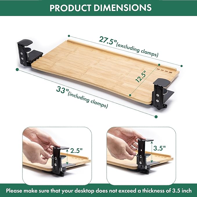D'vine Dev Under Desk Keyboard Tray - Image 3