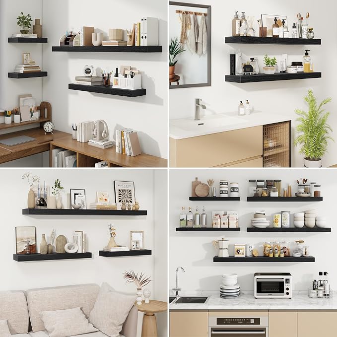fuqing Floating Shelves for Wall, Wall Mounted Wood Floating Shelf - Image 7