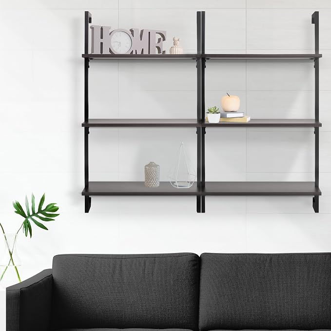 happimess MSH1000C Madera 40.55" Classic Industrial 3-Shelf Wood Wall-Mounted - Image 6